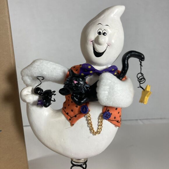 Avon Halloween Ghost Standee Wobbler on Spring with Box 2002 Gift Collection Vtg - Picture 7 of 11